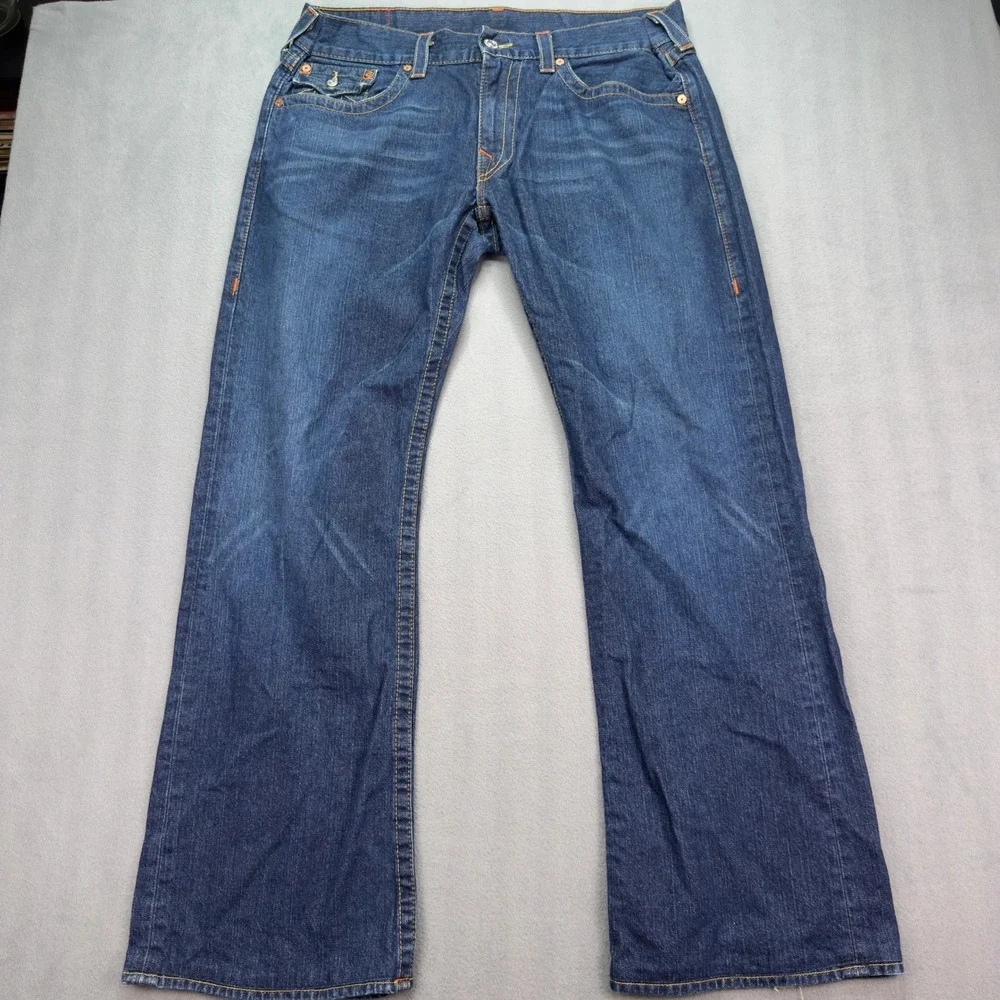 True Religion Billy Bootcut Jeans Size 38 Blue Denim Mens Pants